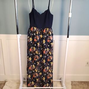 Market & Spruce Truly Poppy Cassondra Navy Blue Floral Summer Dress S